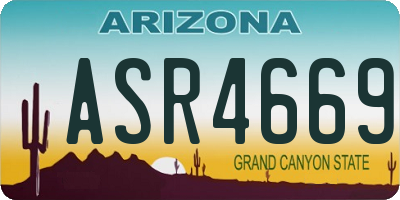 AZ license plate ASR4669