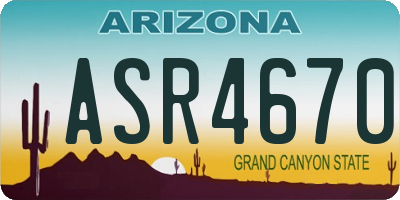 AZ license plate ASR4670
