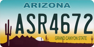 AZ license plate ASR4672