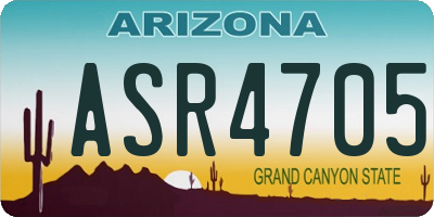 AZ license plate ASR4705
