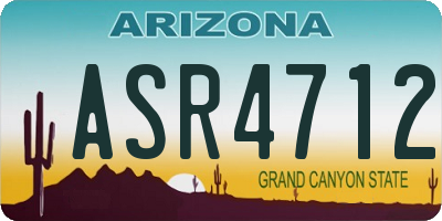 AZ license plate ASR4712