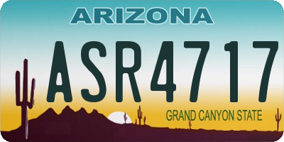 AZ license plate ASR4717