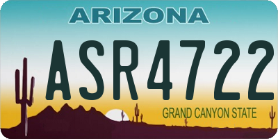 AZ license plate ASR4722