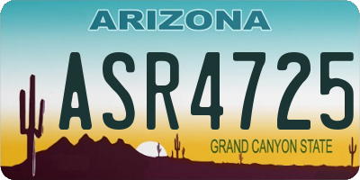 AZ license plate ASR4725