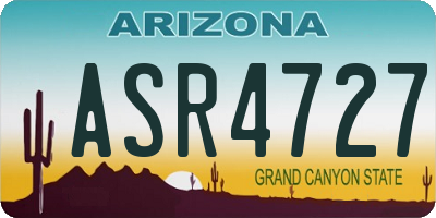 AZ license plate ASR4727