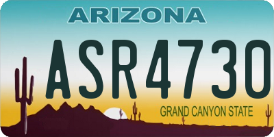 AZ license plate ASR4730