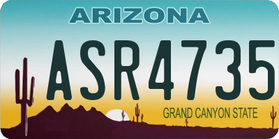 AZ license plate ASR4735