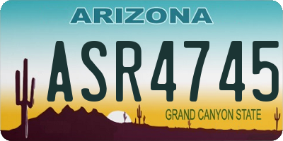 AZ license plate ASR4745