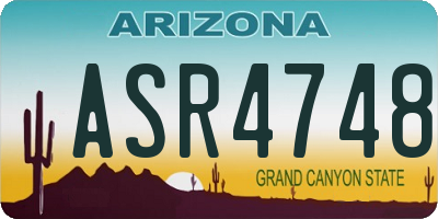 AZ license plate ASR4748