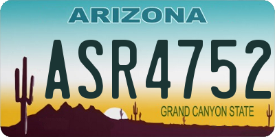 AZ license plate ASR4752