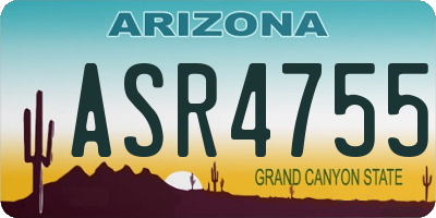 AZ license plate ASR4755