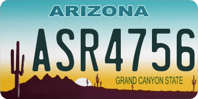 AZ license plate ASR4756