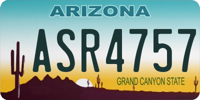 AZ license plate ASR4757