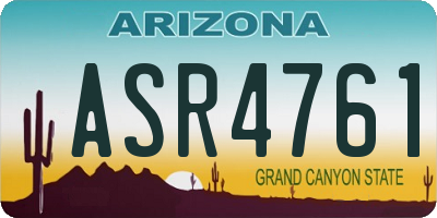 AZ license plate ASR4761