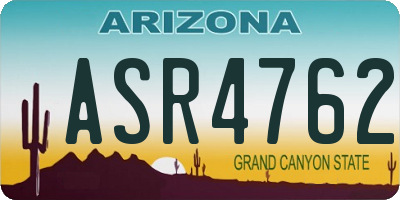 AZ license plate ASR4762