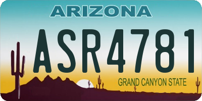 AZ license plate ASR4781