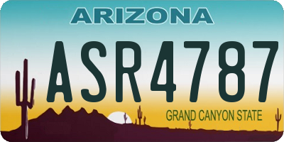 AZ license plate ASR4787