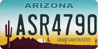 AZ license plate ASR4790