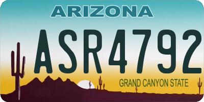 AZ license plate ASR4792