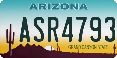 AZ license plate ASR4793