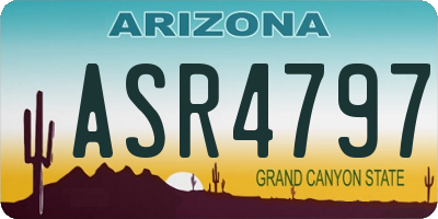 AZ license plate ASR4797