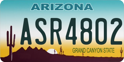 AZ license plate ASR4802