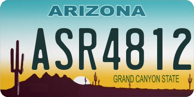 AZ license plate ASR4812
