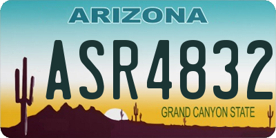 AZ license plate ASR4832