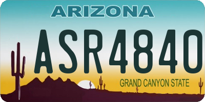 AZ license plate ASR4840