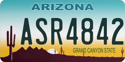 AZ license plate ASR4842