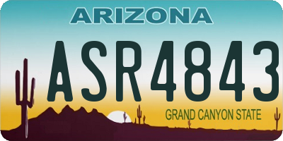 AZ license plate ASR4843