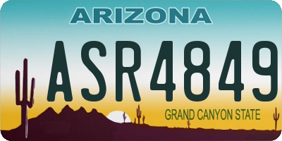 AZ license plate ASR4849