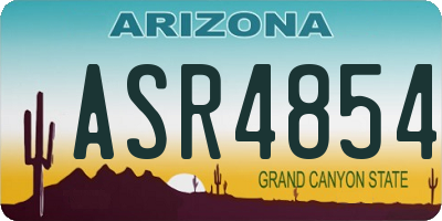 AZ license plate ASR4854