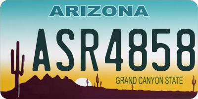 AZ license plate ASR4858