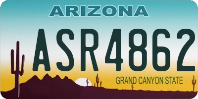 AZ license plate ASR4862
