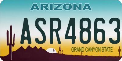 AZ license plate ASR4863