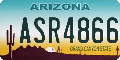 AZ license plate ASR4866