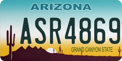 AZ license plate ASR4869