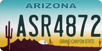 AZ license plate ASR4872