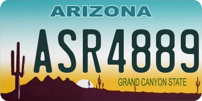 AZ license plate ASR4889