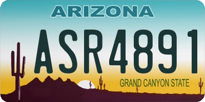 AZ license plate ASR4891