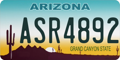 AZ license plate ASR4892
