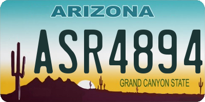 AZ license plate ASR4894