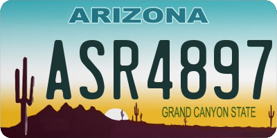 AZ license plate ASR4897