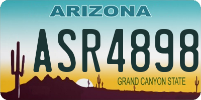 AZ license plate ASR4898