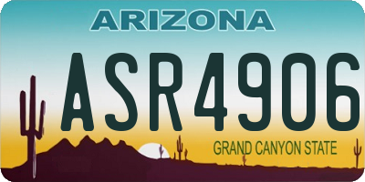 AZ license plate ASR4906
