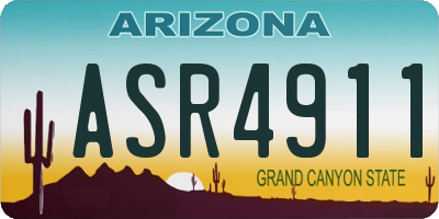AZ license plate ASR4911