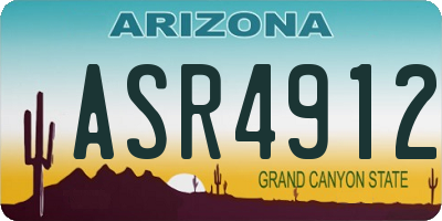 AZ license plate ASR4912
