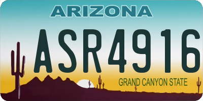 AZ license plate ASR4916