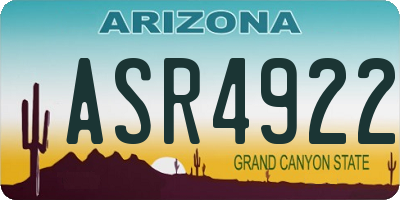 AZ license plate ASR4922